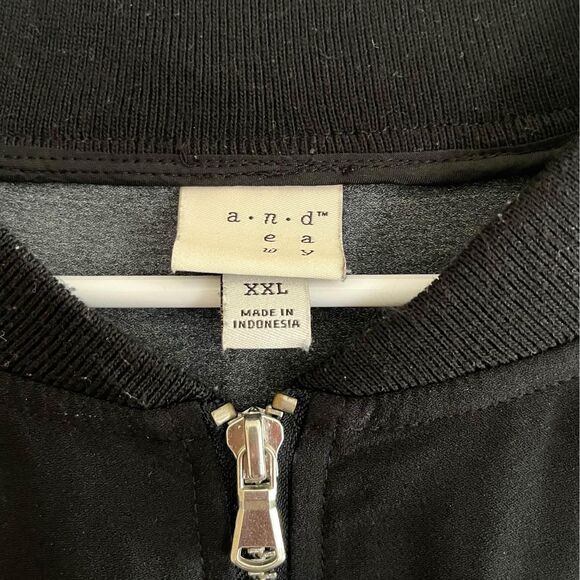 XXL A New Day Black Floral Spring Jacket with Velvet Sleeves - Picture 5 of 7